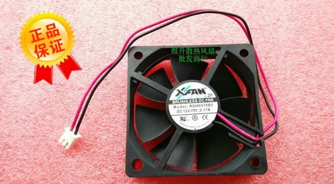 Оригинальный RUILIAN SCIENCE 60*60*15 RDH6015B1 DC12V 0.17A 2 провода двойной шар 6 см вентилятор