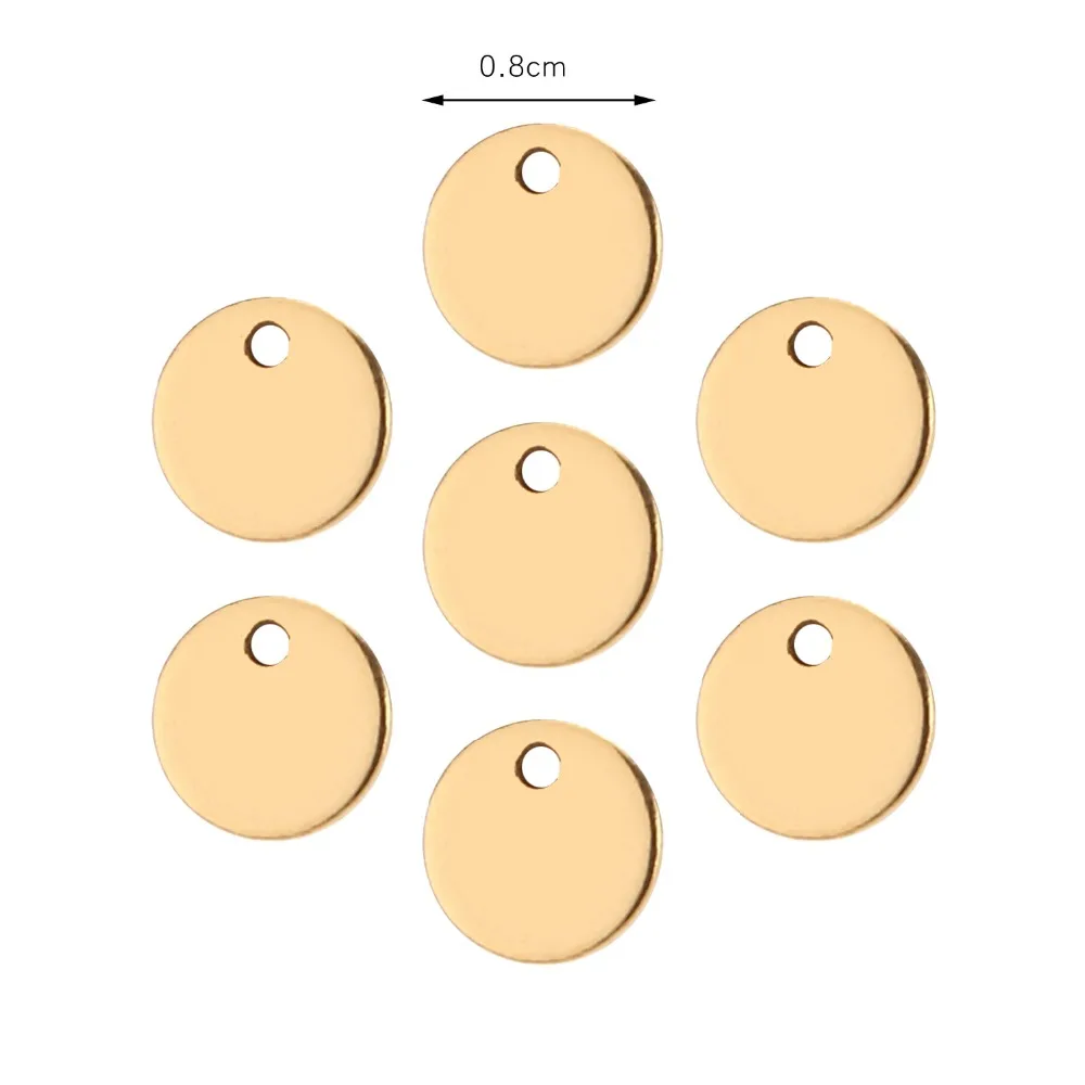 20 шт. металлические плоские круглые бусины из нержавеющей стали шармы с