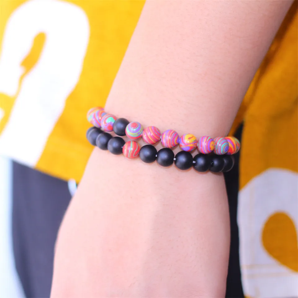 2019 модный простой стиль красочные мужские и женские браслеты из бисера Новый