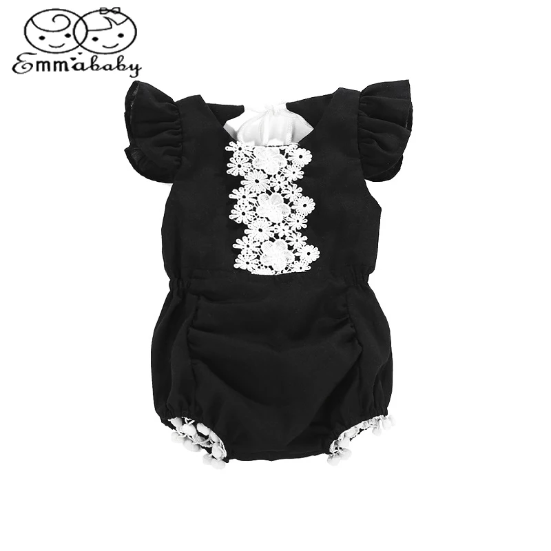 Модный кружевной комбинезон Emmababy с оборками для новорожденных девочек комплект