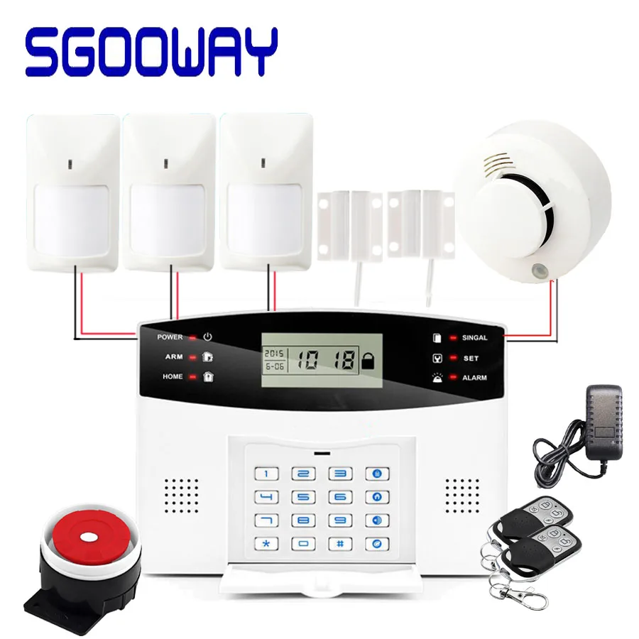 Kit F Sgooway беспроводной проводной gsm защита от взлома системы безопасности дома с автоматическим циферблатом движения датчик двери детектор - Цвет: Kit F
