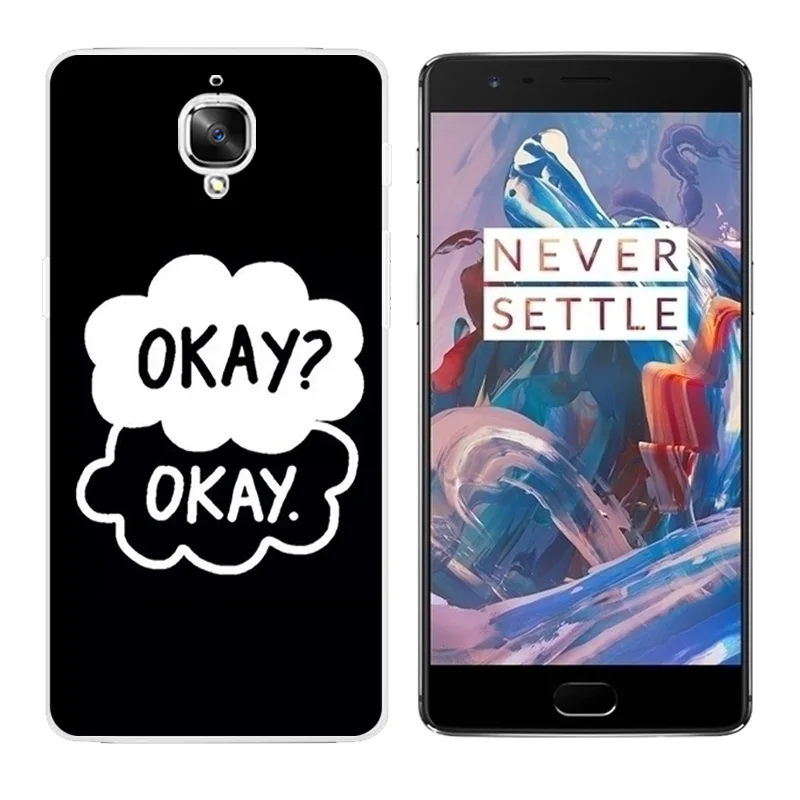 Чехол для Oneplus 3/3t 5 &quot защитный чехол задней панели телефона 3t черный с буквенным