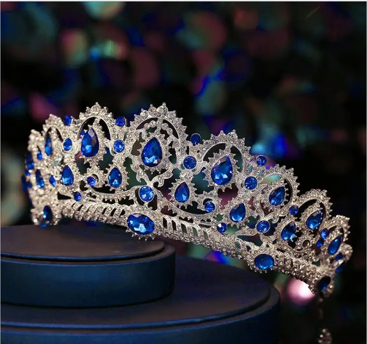 Роскошные Кристаллы свадебное корона сплава свадебная тиара барокко queen King