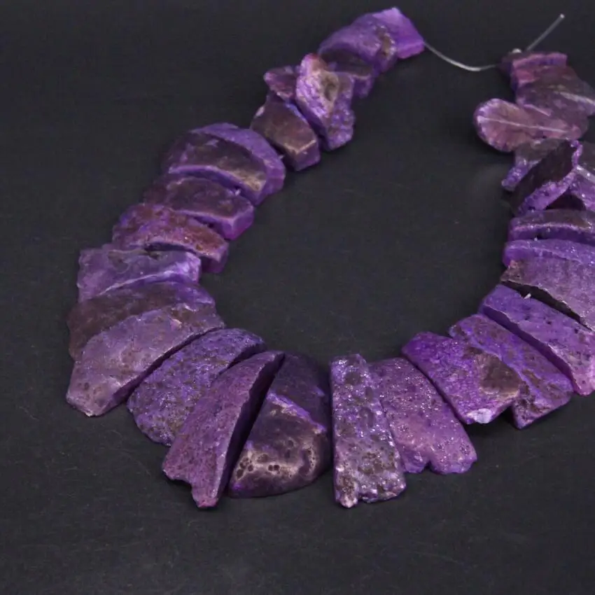 Approx27PCS/нить верхнее просверленные фиолетовые натуральные необработанные Агаты