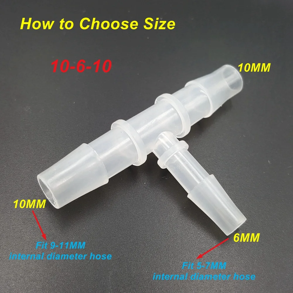 5 шт./лот ПЭ пищевой класс Т образный Редукционный тройник соединитель для шланга