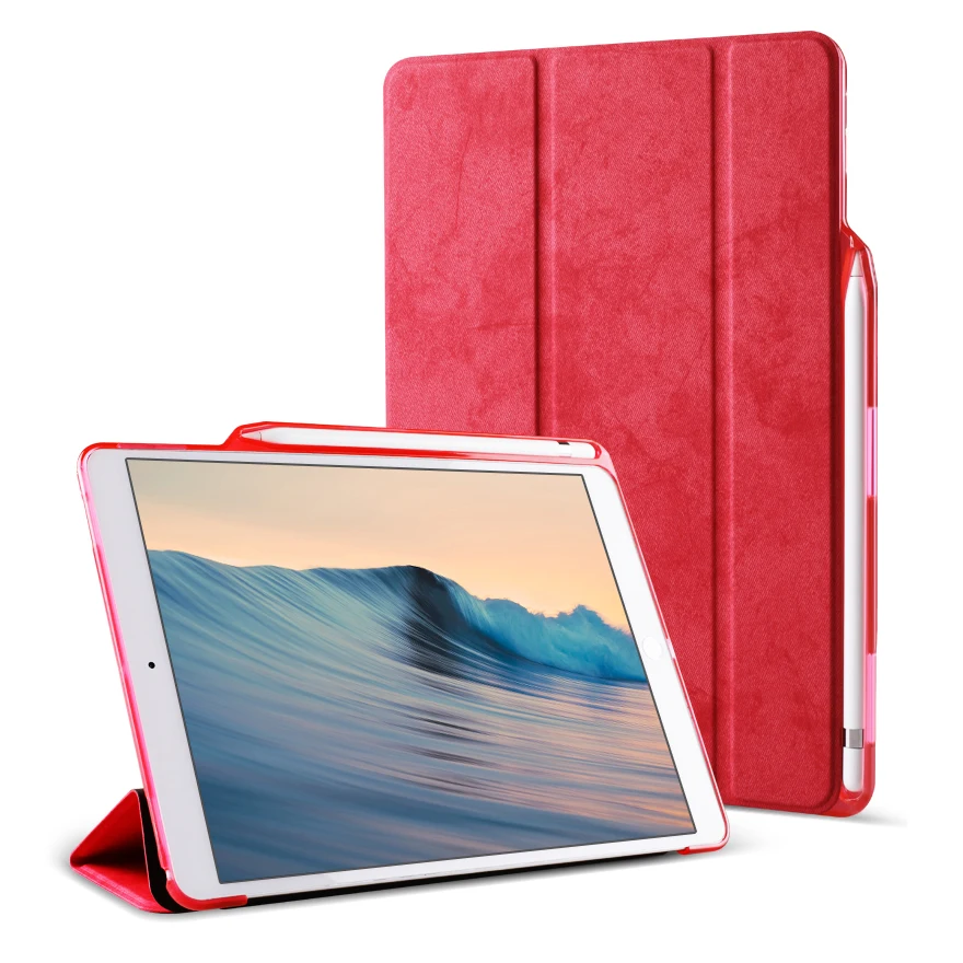 Для iPad Pro 10,5 чехол с карандашом-держателем для iPad Air 3 Чехол чехол из искусственной кожи мягкая задняя крышка Funda Coque для iPad Air чехол - Цвет: Red