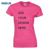 gildan customized t shirt women female print your own design high quality tops tees send out in 3 days plus size s xl