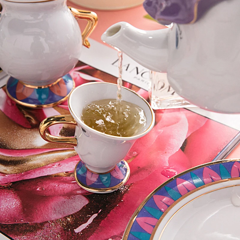 Чайный сервиз New Beauty And The Beast Mrs Potts набор чайных Горшков и чашек Bela E a Fera чайный
