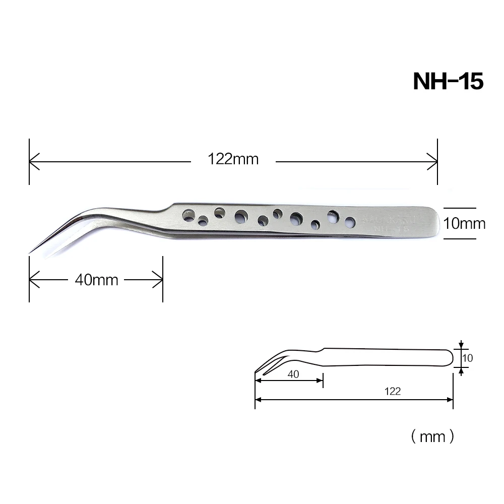 NH-15 NH-12 NAGARAKU Пинцет Нержавеющая сталь Пинцет специально для Норковое наращивание ресниц, накладные ресницы, прямые и изогнутые