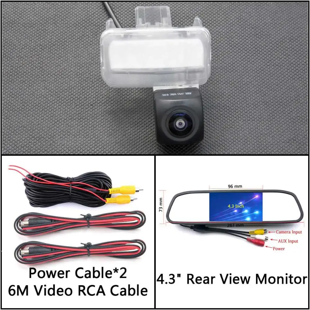Cam N 4.3 Mirror 175 градусов HD резервная камера заднего вида для Toyota Fortuner Innova II Verso Sportsvan Auris Corolla Ascent автомобильный монитор - Название цвета: Cam N 4.3 Mirror