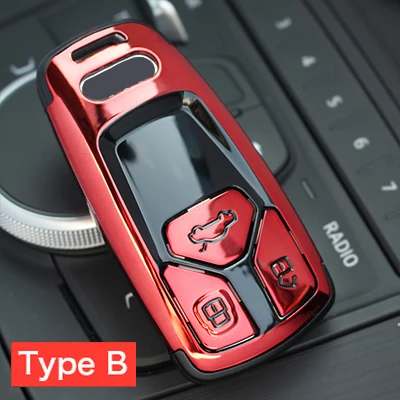 red shell Скорость движения воздуха, АБС-пластик, автомобильный чехол для ключей для автомобиля AUDI A4 A3 A5 A4L TT Q7 аксессуары audi A3 оболочки audi ключ крышка Q7 кольцо для ключей - Название цвета: red shell
