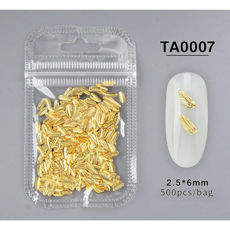 TA0007 500pcs 200/500 шт золотые украшения для ногтей, шпильки для дизайна ногтей, амулеты для маникюра, аксессуары для ногтей, материалы с заклепками 3D - Цвет: TA0007 500pcs