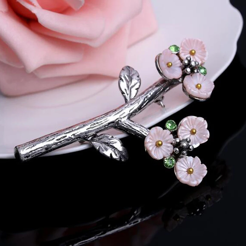 Женская Винтажная брошь в виде цветка с натуральным камнем|large brooches|brooch fashionfashion