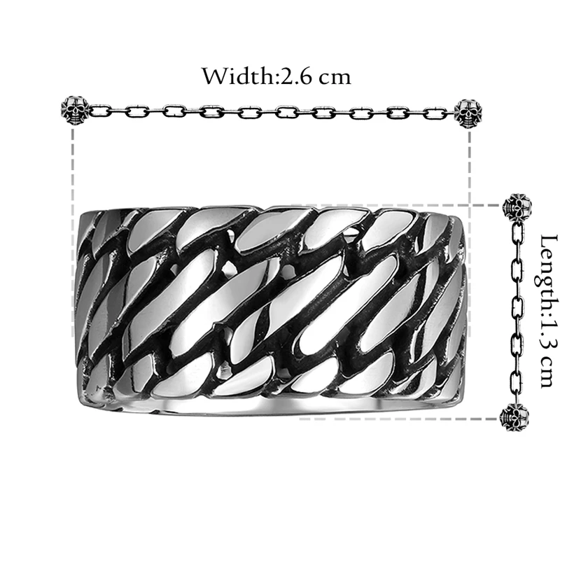 Мужские кольца s плетеное кольцо в стиле рок панк большие размеры Ретро стиль