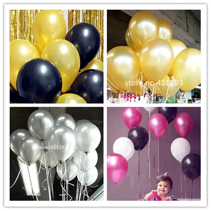 Шары воздушные металлические с жемчугом 20 шт./лот 2 г|pearl balloons|ballons metallicpearl ballons |