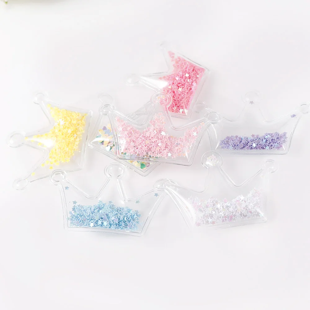6pcs crown mix 6 шт./компл. вышивка «звёздочки» или «бриллианты» с рисунком императорской короны с заячьими ушками микс Цвет Прозрачный Bling измельчитель патчи с аппликацией для детей своими руками, заколка для волос - Цвет: 6pcs crown mix
