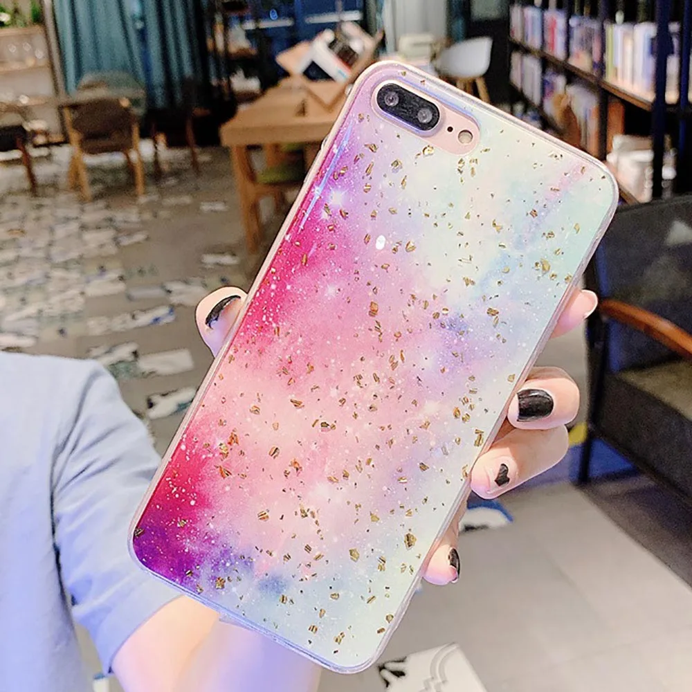 KISSCASE Luxury Gold Foil Bling Case For iPhone XS Max XR Marble Pattern 8 7 Plus 6S 6 Capinhas |
