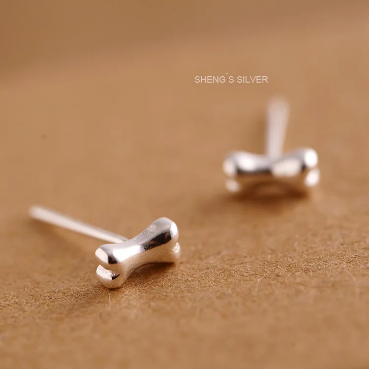 Серебряные серьги 925 пробы с маленькими косточками в Корейском стиле для женщин и