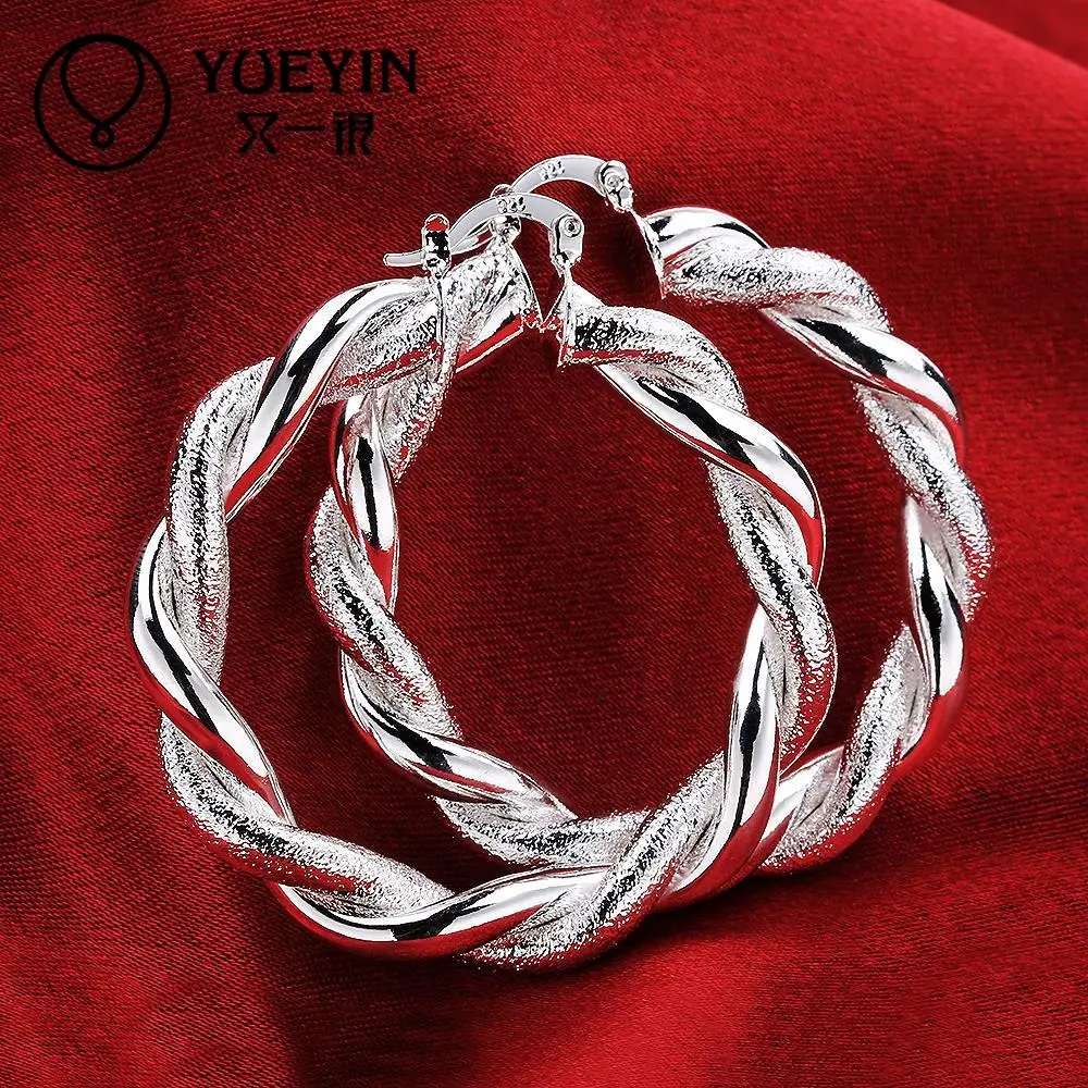 Fashion Classic Round Twist Earrings Simple Silver Hoop for Women Jewelry Circle Best Earring | Украшения и аксессуары