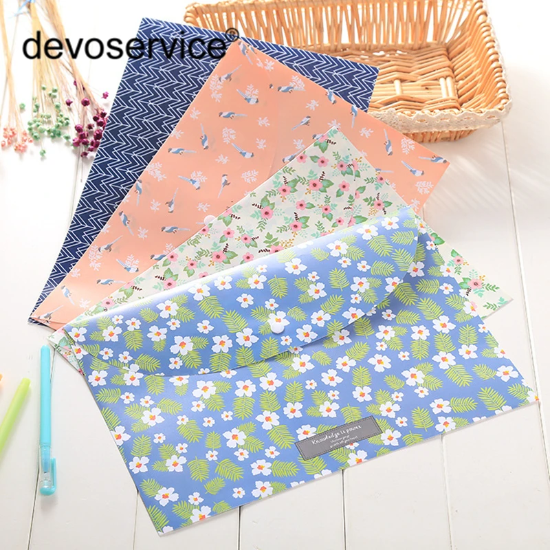 Цветочный бумажный пакет для документов формата А4 органайзер и карандашей