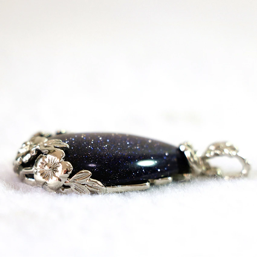 Ювелирные изделия делает выводы синий песчаник teardrop и овальной формы подвеска