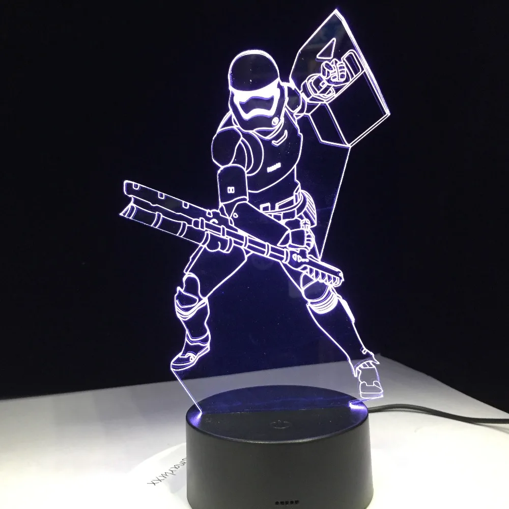 Darth Vader Soldier Shields Acrylic LED Table Light with Touch / Remote Control Factory Wholesale Drop Shipping | Лампы и освещение