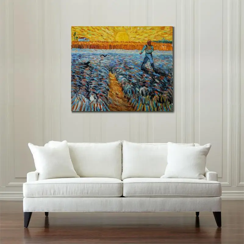 Hand Painted Oil paintings Vincent Van Gogh Canvas art Sower with Setting Sun High quality home decor | Дом и сад