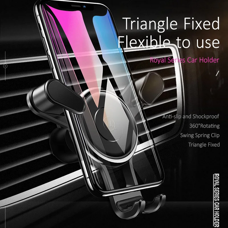 360 Degree Rotating Air outlet Gravity Bracket Car Phone Holder USAMS 4~6 inch Mini Vent Mount Mobile Stand | Мобильные телефоны и