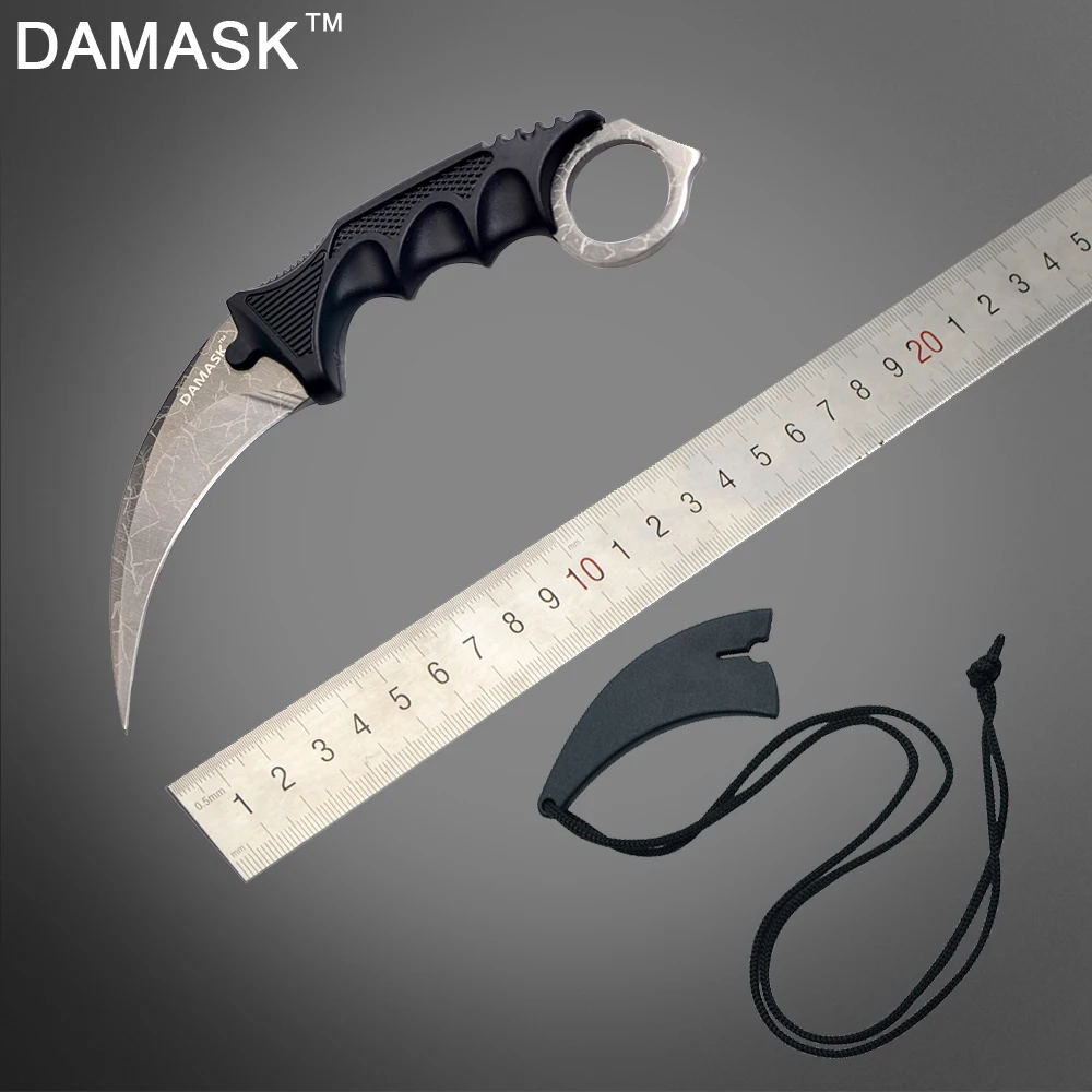 Дамасский Открытый нож Karambit для выживания CSGO Тактический борьба Кемпинг Туризм
