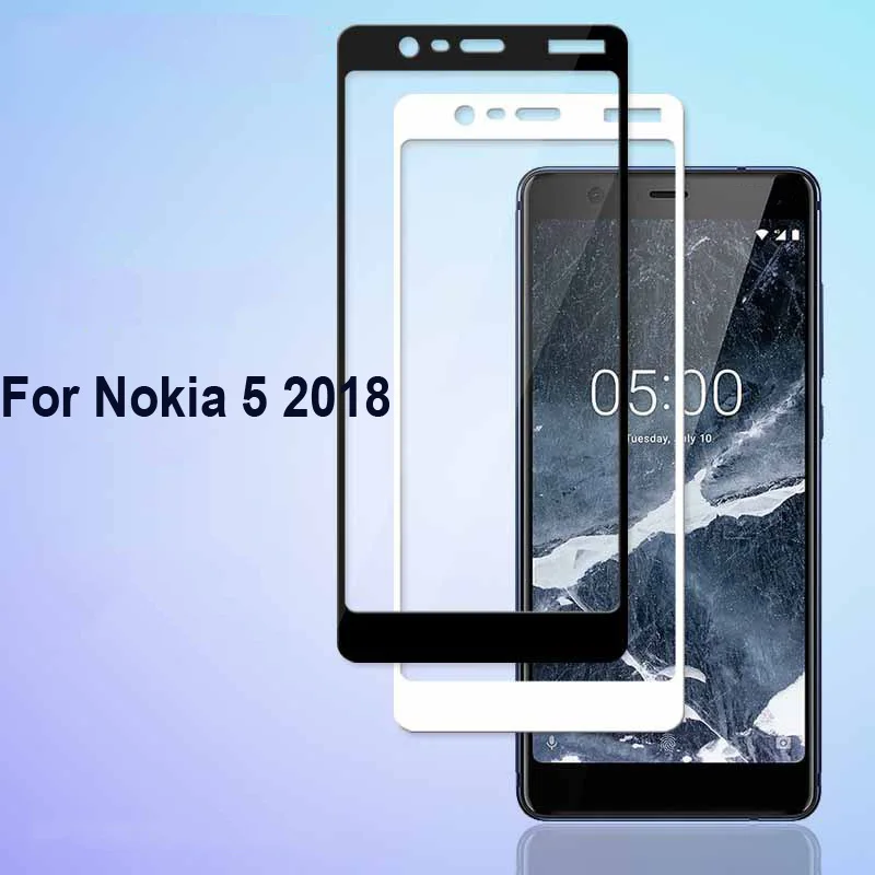 

Ultra-Thin white black color full screen protector Tempered Glass film For Nokia 5 2018 Nokia5 Screen protective glass film