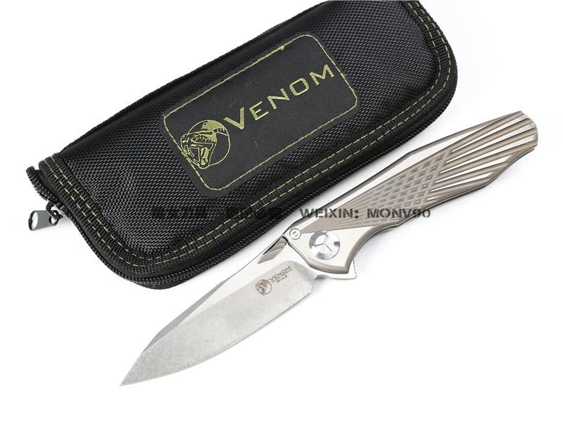 Высокое качество подшипника TC4 титановая ручка M390 лезвие нож охотничий кемпинг