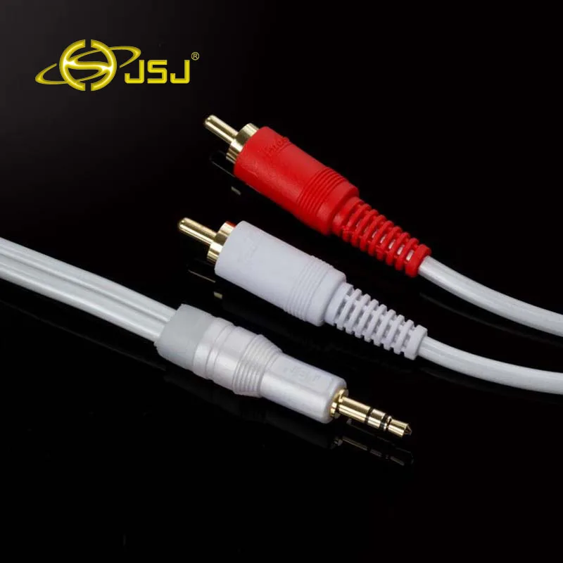 JSJ Hi Fi жемчужный белый разъем 3 5 мм стерео штекер 2RCA м аудиоразветвитель кабель
