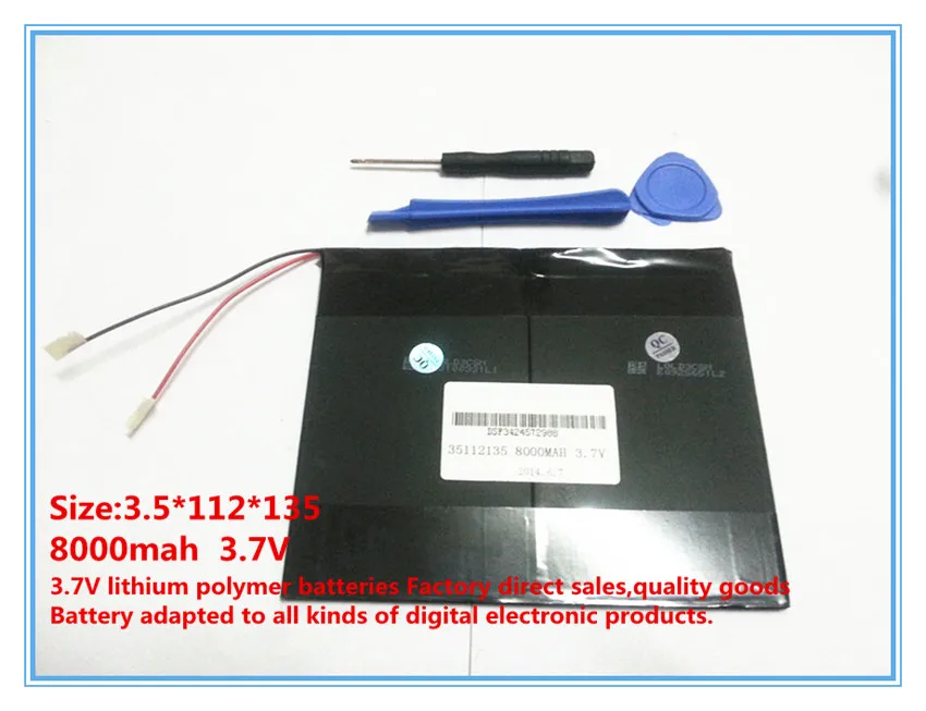 

3.7V,8000mAh,polymer lithium ion /Li-ion battery for tablet pc,MID,PDA,DIY for N10