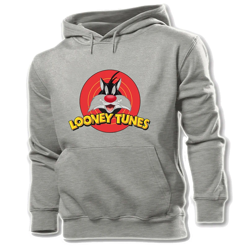 Счастливая Утка милый поросенок с изображением кота Сильвестра Looney ttes Hungry Taz Mania Марсианская Женская толстовка с капюшоном пуловер с капюшоном