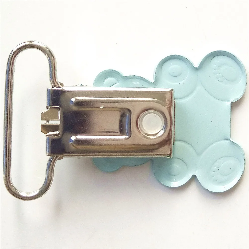 20pcs 25mm fashion free sample soft blue ted bear shape pacifier holder clips 2016 wholesale | Дом и сад