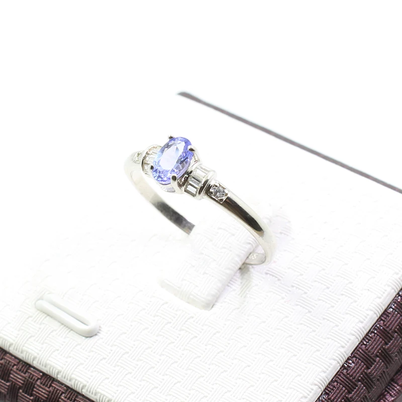 Настоящее обручальное кольцо 0,5 ct против ранга Танзанит простой дизайн кольцо из стерлингового серебра 925 пробы Танзанит романтический подарок на день рождения