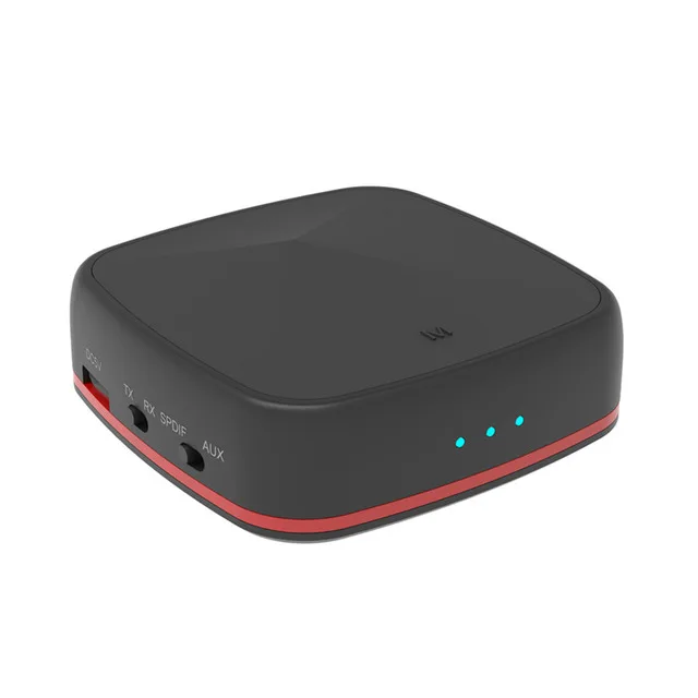 Bluetooth 5,0 передатчик приемник CSR8675 Aptx HD/LL музыка беспроводной аудио адаптер RCA/3,5 мм AUX Jack/SPDIF для Xiaomi ТВ ПК автомобиля - Цвет: Black with Red
