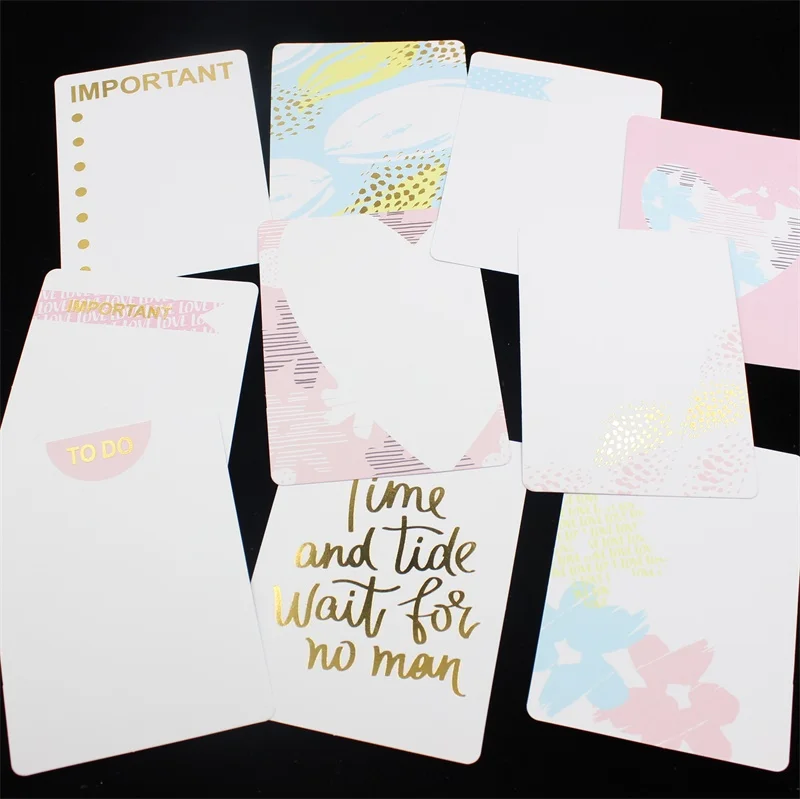 10 шт. двухсторонние печатные цветные бумажные карманные карты для скрапбукинга
