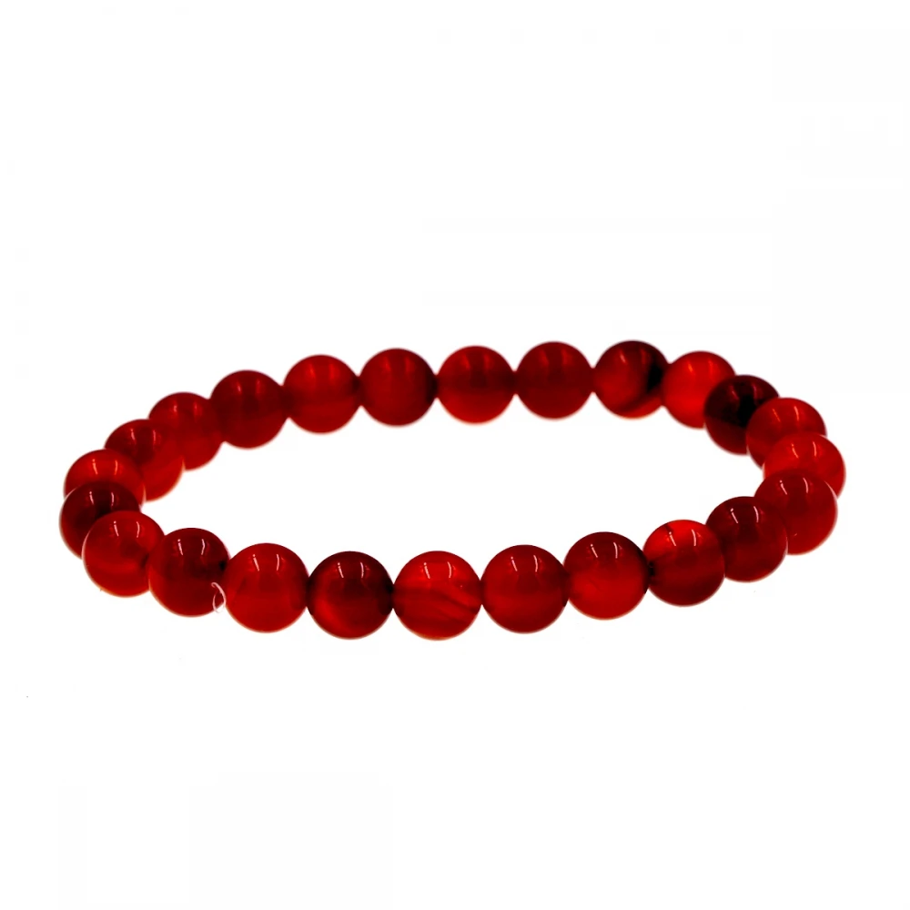Натуральный камень 8 мм красный сердолик стрейчевый браслет|stretch bracelet|bracelet