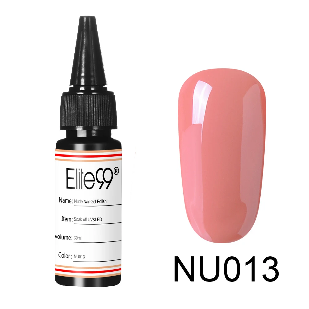 Elite99 30ml Nude Color Gel Nail Polish For Art Design Soak Off Semi-permanent Varnish Need UV LED Lamp | Красота и здоровье