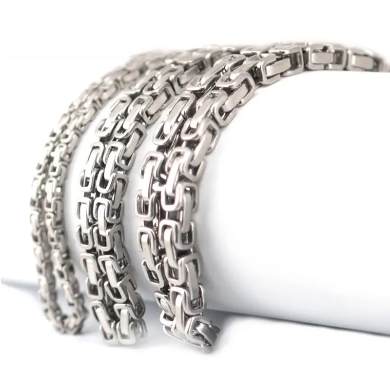 Мужская цепь серебристого цвета из нержавеющей стали 2 5 22 дюйма 316 мм 4 мм|necklace