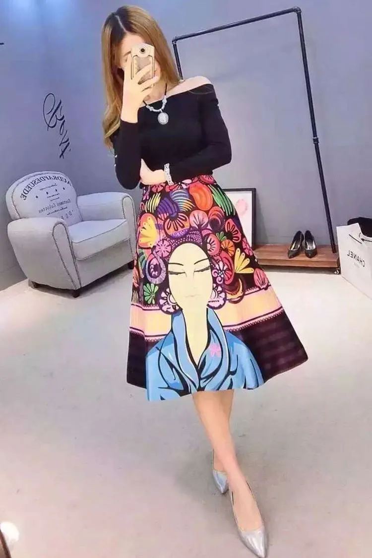 Женский комплект одежды высокого качества с воротником-лодочкой и разноцветной