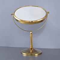 gold color brass bathroom shaving beauty makeup magnify mirror dual side freestandingcheval bathroom accessory mba641
