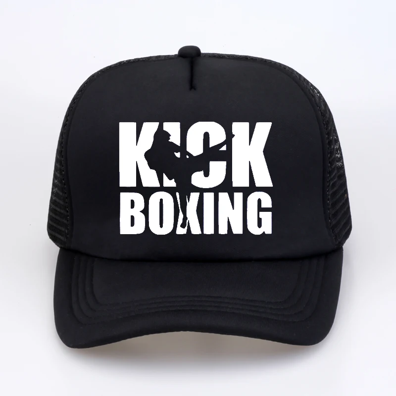 Черный Летняя мужская и женская бейсбольная кепка Kick Boxinger MMA, Высококачественная бейсболка с буквенным принтом, крутая летняя бейсболка, сетчатая бейсболка, кепка для папы - Цвет: Черный
