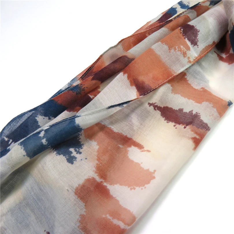 Кисточкой Шарф Для Женщин Печати Длинные Тонкие Шали Украл Дамы Полиэстер Типпет