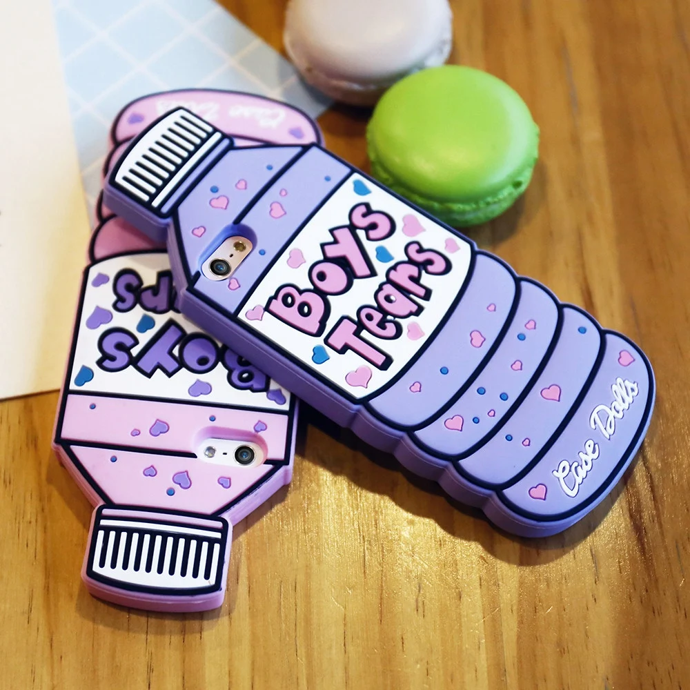 Забавный мягкий силиконовый мультяшный чехол для IPhone 4/5/6/6 s/7/7 plus/8/X и т. д. бутылка