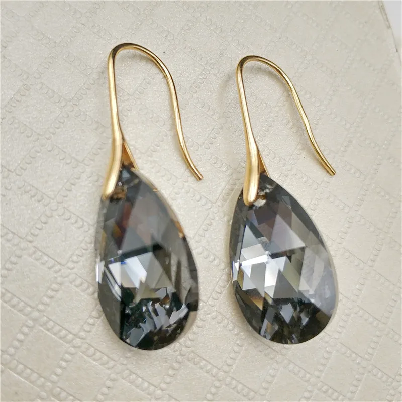 SHDEDE Женские аксессуары кристалл от Swarovski длинная водяная капля серьги ювелирные изделия Висячие серьги. 27279