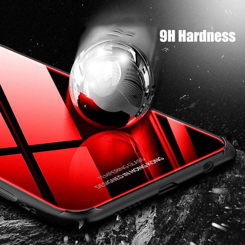 MAKAVO For Huawei Honor 9 Case Luxury Tempered Glass Back Cover Phone Cases 8 Pro Honor9 |