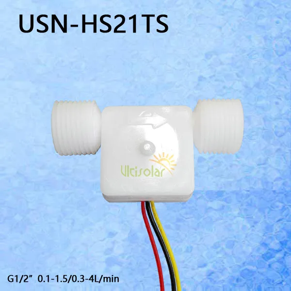 

USN-HS21TS-1 0.1-1.5LPM G1/2" POM Food Grade Turbine Hall Water flow Sensor 1% Repeat Error for drinking Water Heater Coffee