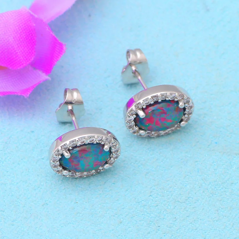 Серьги-гвоздики с коричневым огненным опалом 1 88 г оптом и в розницу модные